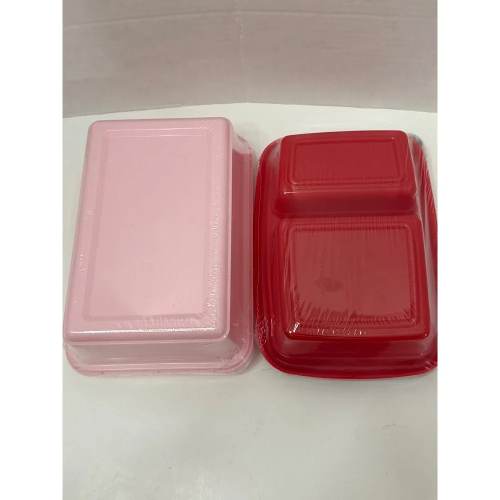 Disney Mickey Minnie Mouse Meal Prep Containers 8pc Set BPA Free Pink Red New